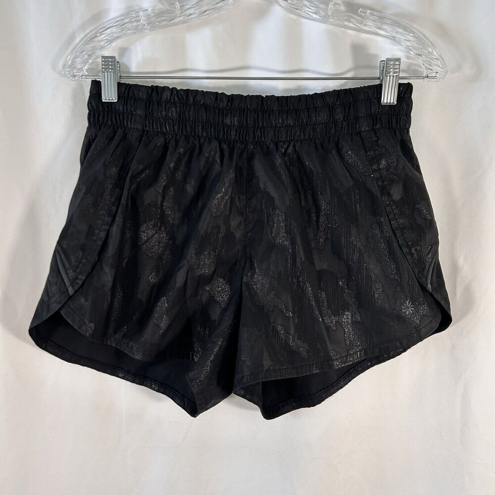 Athleta Shorts Women's Small Black Pull on Drawstring Lined Pockets 4.5" Inseam
